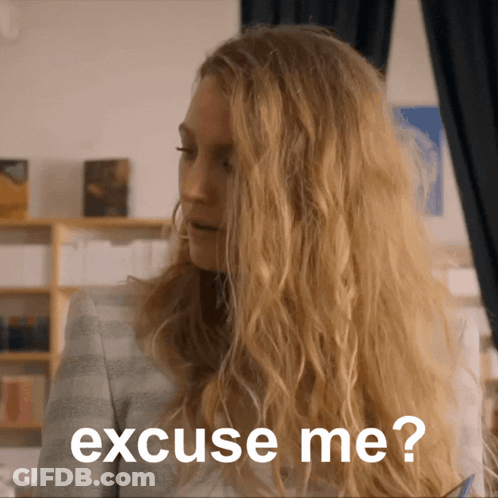 A Woman With Blonde Hair Says Excuse Me ? GIF