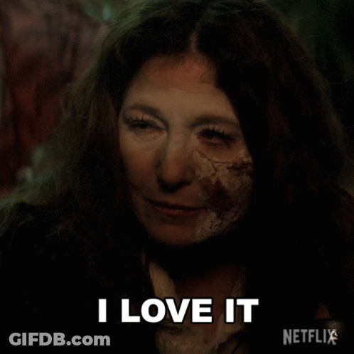 Woman With Blood On Face Saying I Love It Netflix GIF