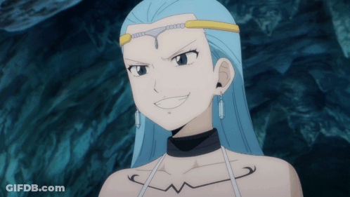 A Woman With Blue Hair And A Choker On Her Neck GIF