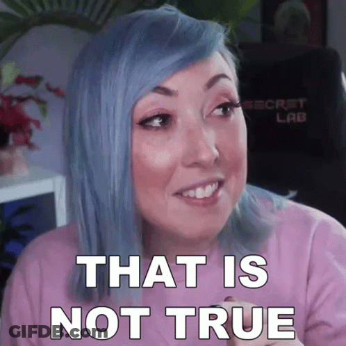 Woman With Blue Hair Saying That Is Not True GIF