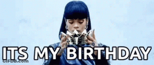 A Woman With Blue Hair Is Wearing A Crown And Holding A Purse . GIF