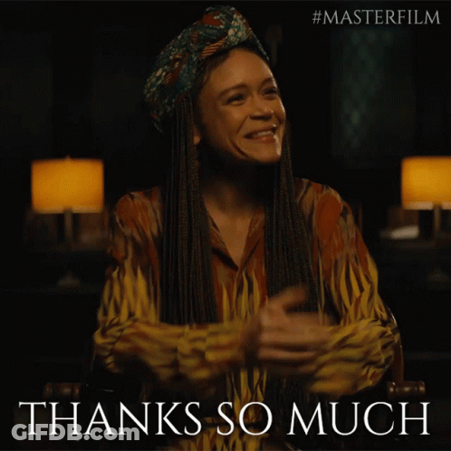 A Woman With Braids Is Smiling With The Words Thanks So Much Behind Her GIF