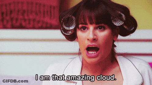 A Woman With Curlers On Her Hair Says I Am That Amazing Cloud GIF