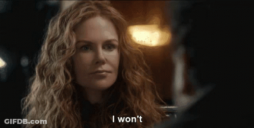 A Woman With Curly Hair Says I Won 'T In Front Of A Man GIF