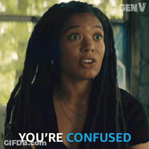 A Woman With Dreadlocks Has The Word You 'Re Confused On Her Face GIF