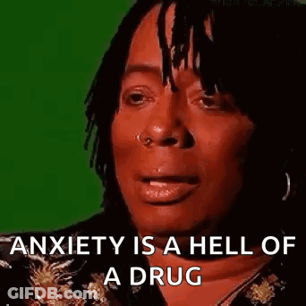 A Woman With Dreadlocks Is Talking About Anxiety And A Drug . GIF
