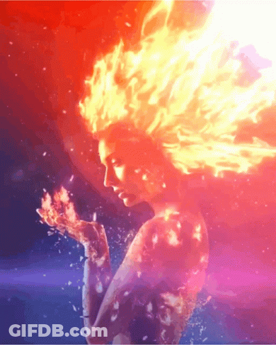 A Woman With Fire Coming Out Of Her Head GIF