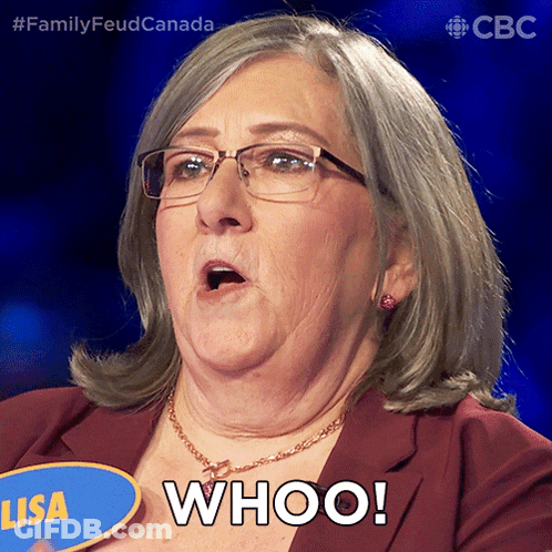 A Woman With Glasses And A Name Tag That Says Lisa Says Whoo GIF