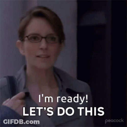 A Woman With Glasses Is Saying I 'M Ready Let 'S Do This GIF