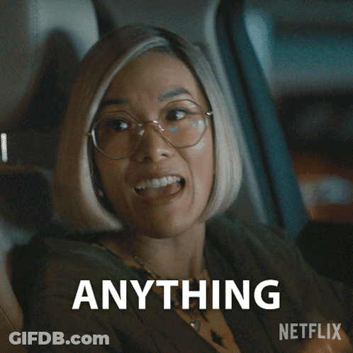 A Woman With Glasses Is Sitting In A Car And Says You Want Netflix On The Bottom GIF