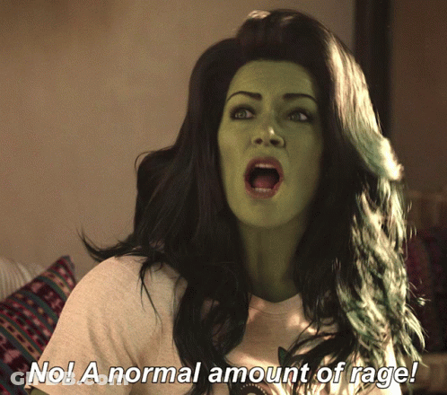 A Woman With Green Hair And A White Shirt Says No A Normal Amount Of Rage GIF