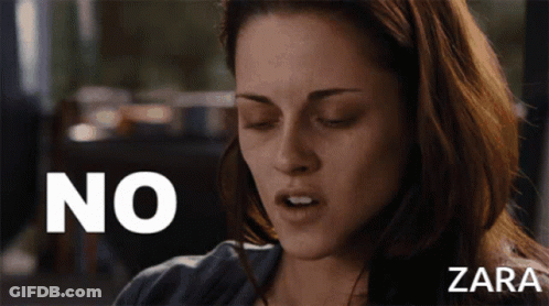 A Woman With Her Eyes Closed Has The Word No Written On Her Face GIF