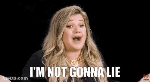 A Woman With Her Mouth Open And The Words I 'M Not Gonna Lie Below Her GIF