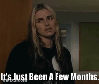 A Woman With Long Blonde Hair Says It 'S Just Been A Few Months .. GIF