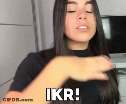 A Woman With Long Hair And A Nose Ring Is Making A Funny Face And Saying Ikr . GIF