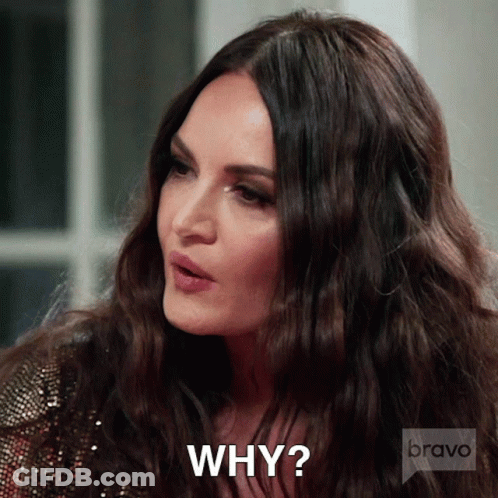 A Woman With Long Hair Is Asking Why On Bravo GIF