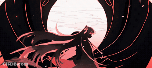 A Woman With Long Hair Is Standing In A Dark Tunnel GIF