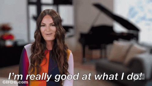 A Woman With Long Hair Says I 'M Really Good At What I Do GIF