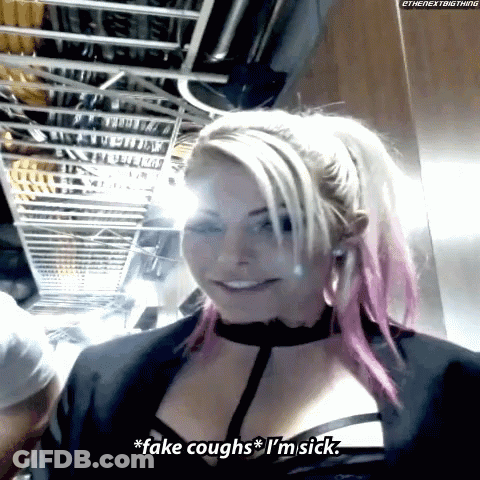 A Woman With Pink Hair Says Fake Coughs I M Sick GIF