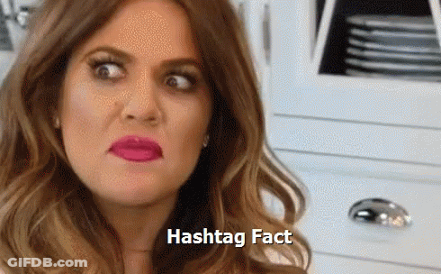 A Woman With Pink Lipstick Is Making A Funny Face And Says Hashtag Fact GIF