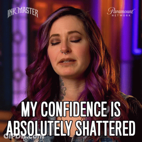 A Woman With Purple Hair Says Her Confidence Is Shattered GIF