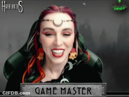 A Woman With Red Hair And A Crescent Moon On Her Head Is A Game Master GIF