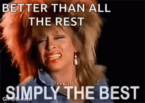 A Woman With Red Hair Is Crying And Says `` Better Than All The Rest Simply The Best '' GIF