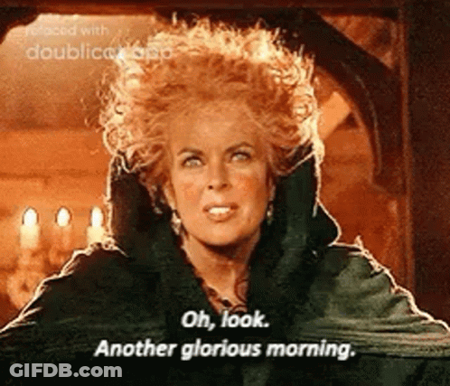 A Woman With Red Hair Is Talking About Another Glorious Morning GIF