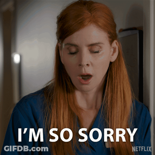A Woman With Red Hair Says I 'M So Sorry On Netflix GIF