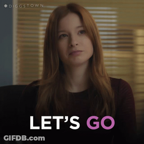 Woman With Red Hair Says Lets Go GIF
