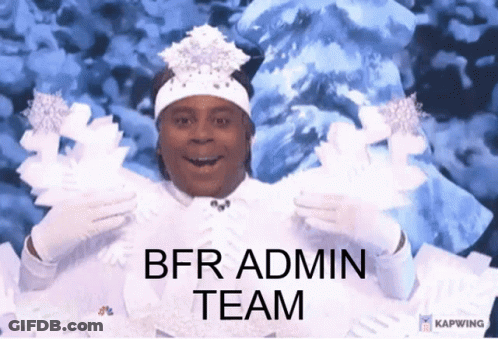 Woman With Snowflakes And BFR Admin Team GIF