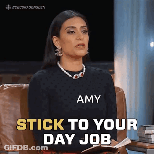 A Woman With The Name Amy On Her Shirt GIF