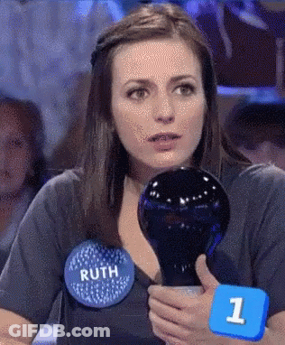 A Woman With The Name Ruth On Her Shirt GIF