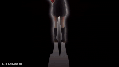 A Woman With White Hair Is Holding A Red Item In Her Hand GIF
