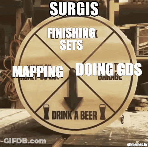 Wooden Spinning Wheel Saying Drink A Beer GIF