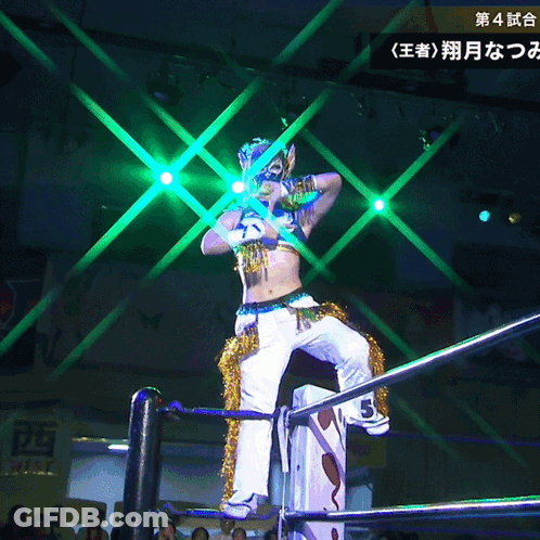A Wrestler In A Ring With The Number 5 On The Corner GIF
