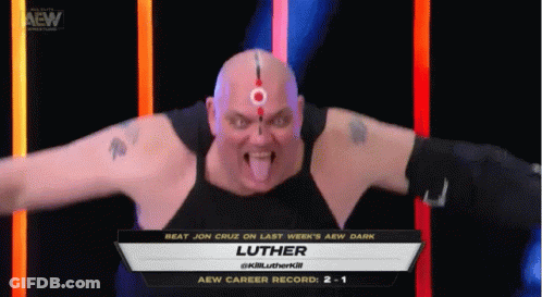 A Wrestler Named Luther Is On A Wrestling Show GIF