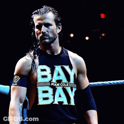 Wrestler In Black Tank Top Saying Bay Bay GIF