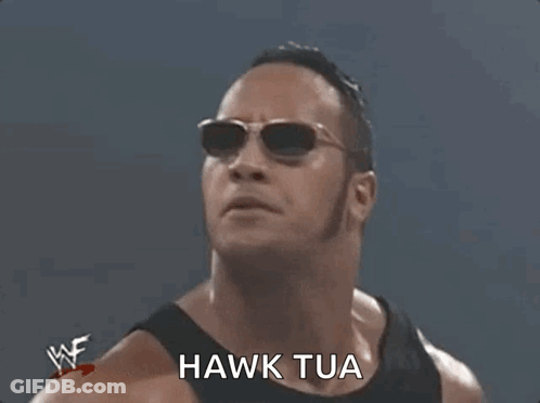 A Wrestler Wearing Sunglasses Says Hawk Tua GIF