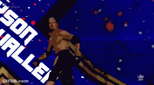 A Wrestling Match Between Grayson Waller And John Waller Is Being Shown GIF