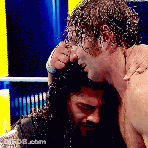 A Wrestling Match Between Roman Reigns And Dean Ambrose With The Hashtag #Thenextthing GIF