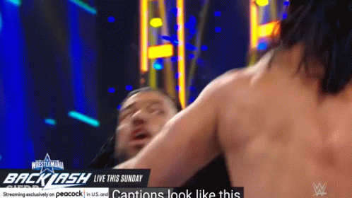 A Wrestling Match Is Being Shown On Peacock GIF