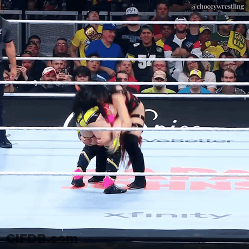 A Wrestling Match Is Being Shown On Xfinity GIF