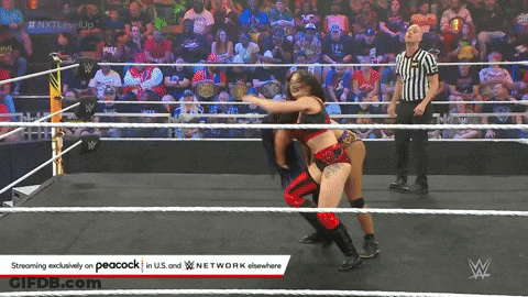A Wrestling Match Is Being Streamed On Peacock GIF