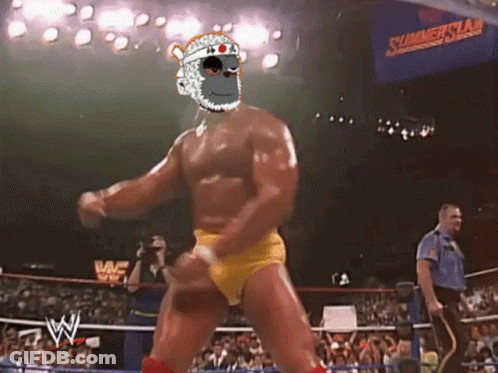 A Wrestling Ring With A Sign That Says Summerslam In The Background GIF