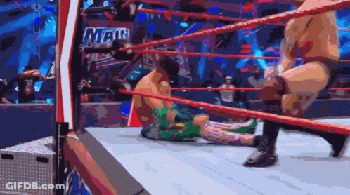 A Wrestling Ring With The Word Main On The Side GIF
