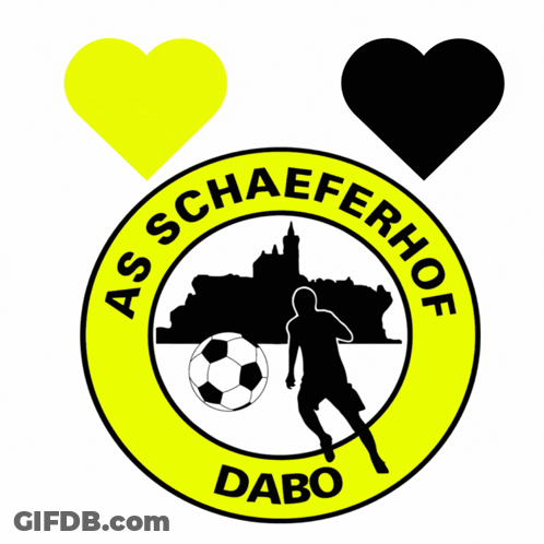 A Yellow And Black Logo For As Schaeferhof GIF