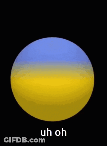 A Yellow And Blue Smiley Face With The Words Uh Oh Written Below It GIF