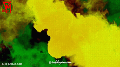 A Yellow And Green Background With The Name Subkymusni On The Bottom GIF