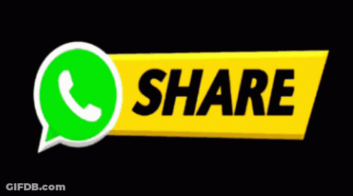 A Yellow And Green Share Button With A Phone Icon On It GIF